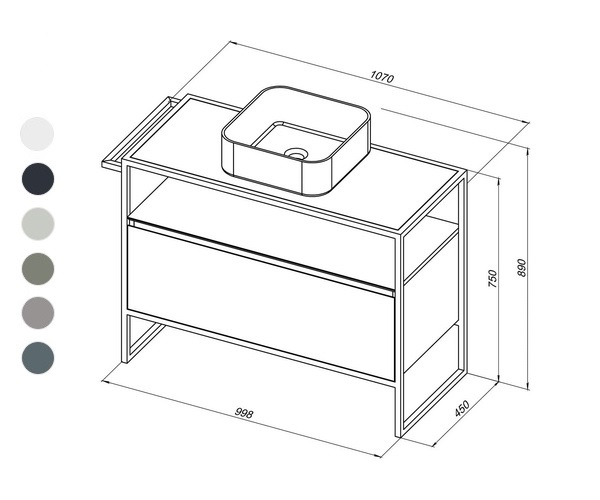 тумба с раковиной ALLEN BRAU PRIORITY 100